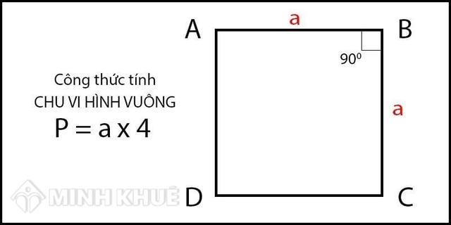 4. Cách tính chu vi hình vuông 4. Cách tính chu vi hình vuông