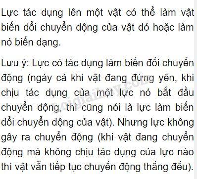 8. Cách nhận biết có lực tác dụng vào vật hay không? Ví dụ minh họa.