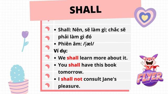 Ý nghĩa và sử dụng của "shall" trong ngôn ngữ hằng ngày Ý nghĩa và sử dụng của "shall" trong ngôn ngữ hằng ngày